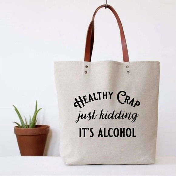 Handbags - NEW Healthy Crap Canvas Tote Bag